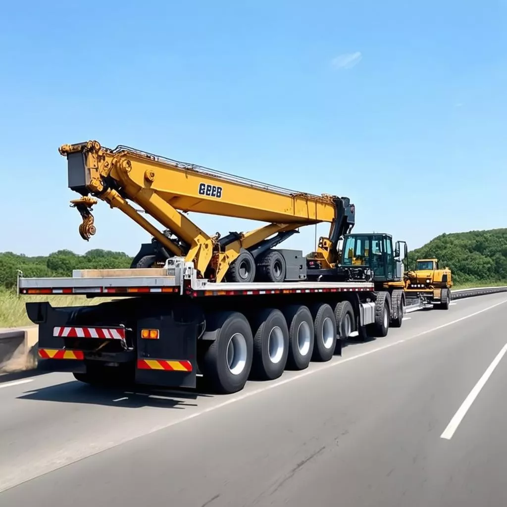 Hình ảnh xe cẩu chở palăng