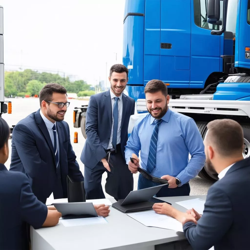 Team di consulenti per camion