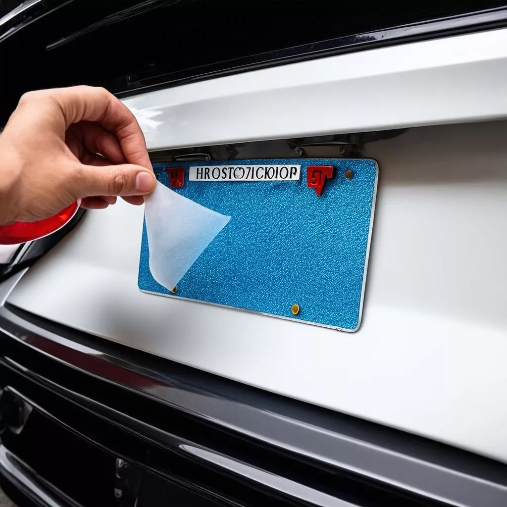Affordable mica license plate cover application