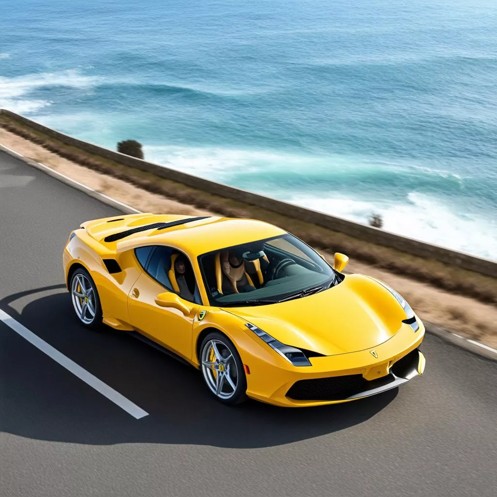Siêu xe Ferrari 488 GTB màu vàng