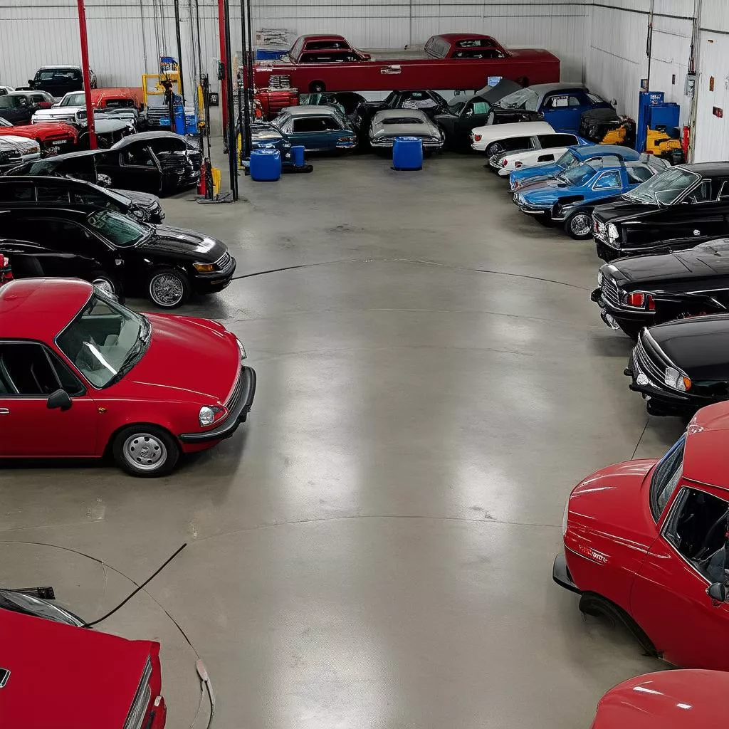 Oficina automóvel em Hanói