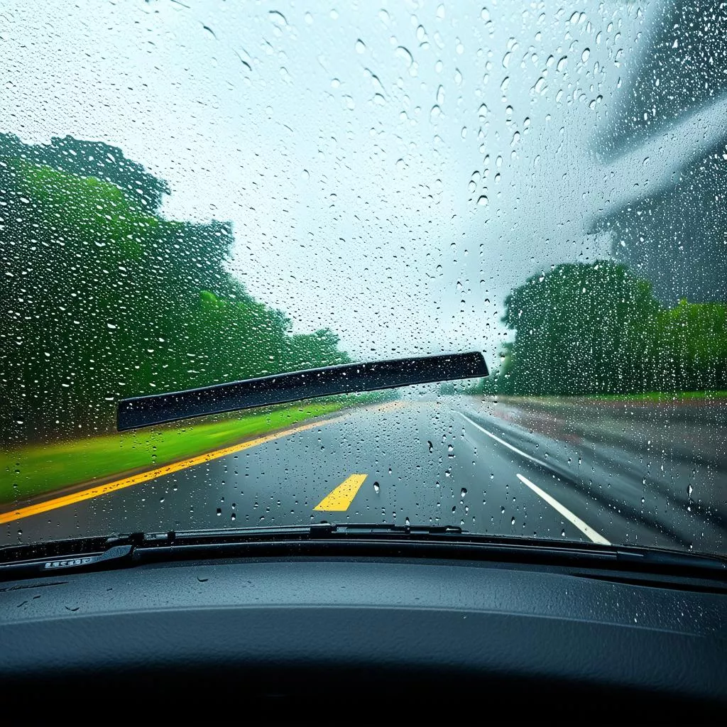 Limpa para-brisas em funcionamento