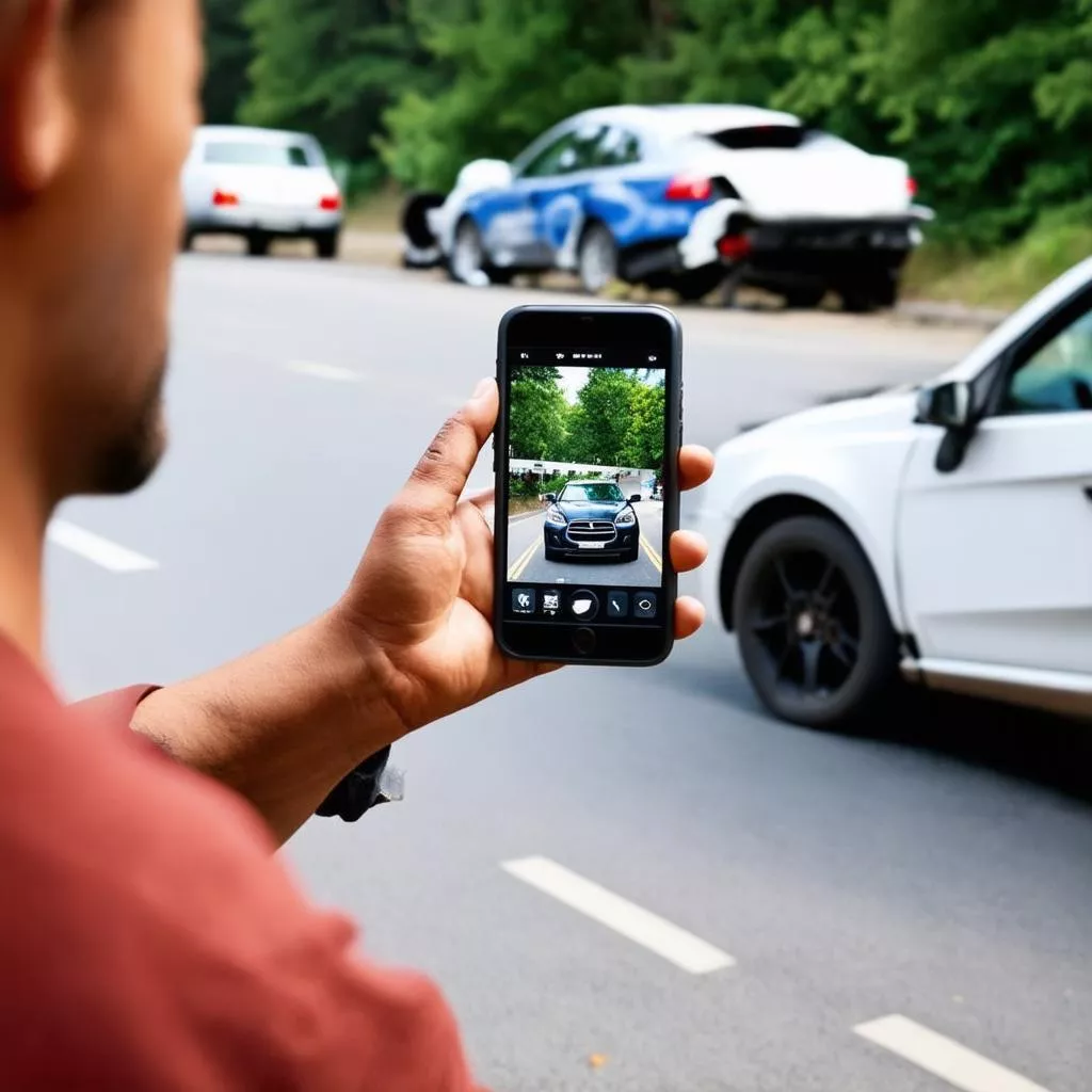 Documenting a car collision scene