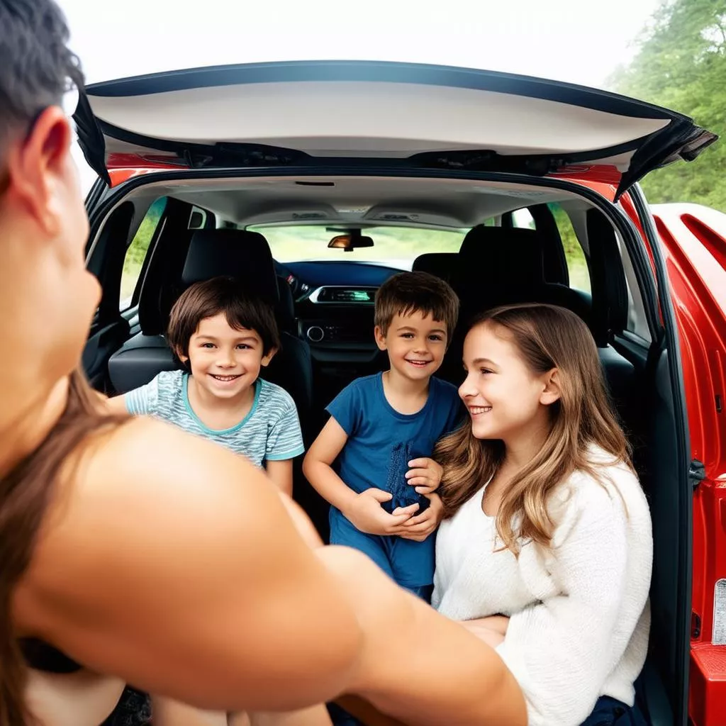Family on a road trip