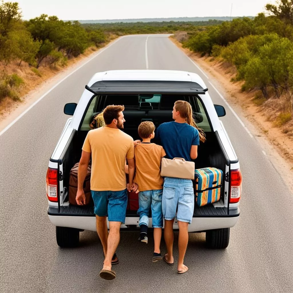 Gia Đình Di Chuyển Bằng Xe Tải