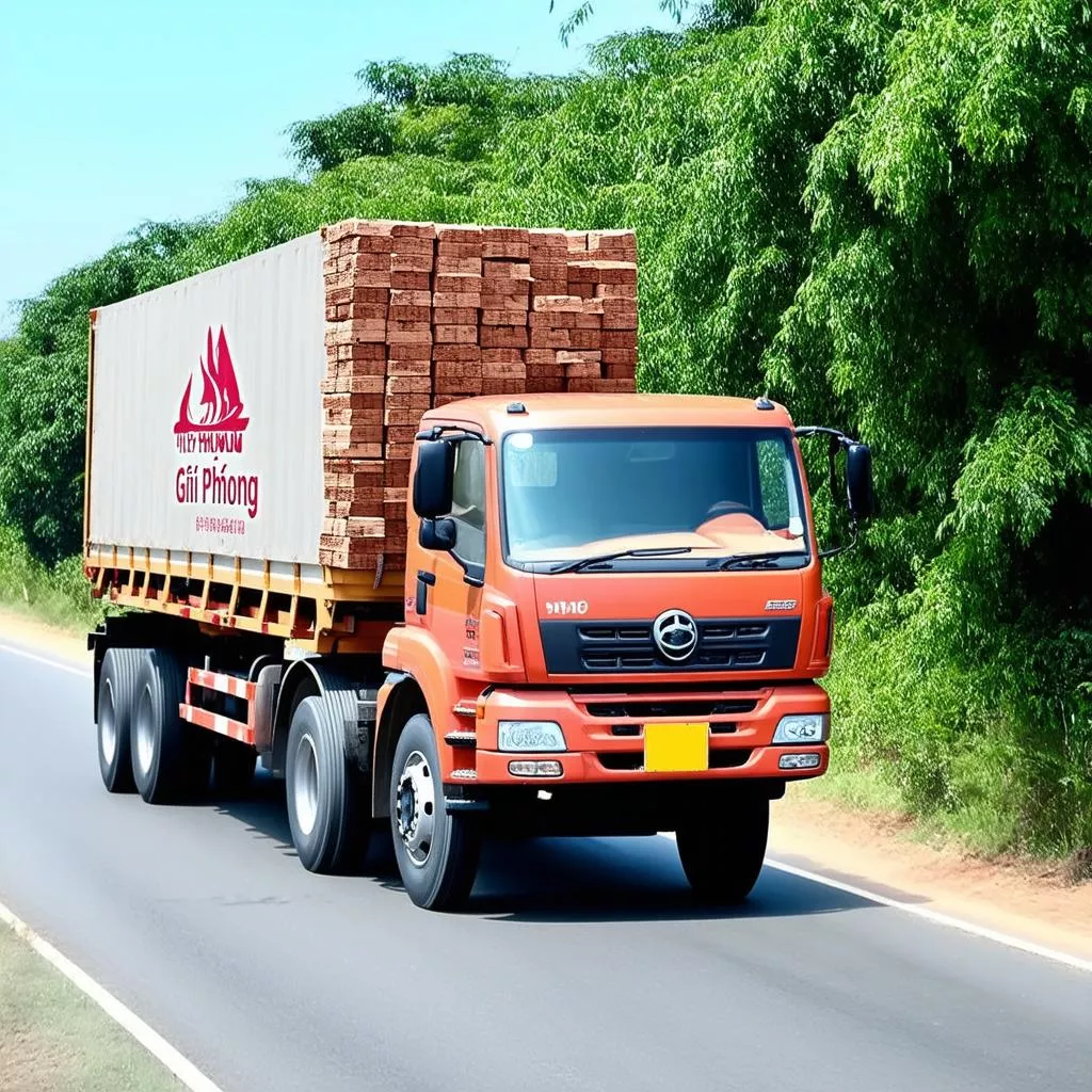 Xe ben Giải Phóng 7 tấn vận chuyển vật liệu