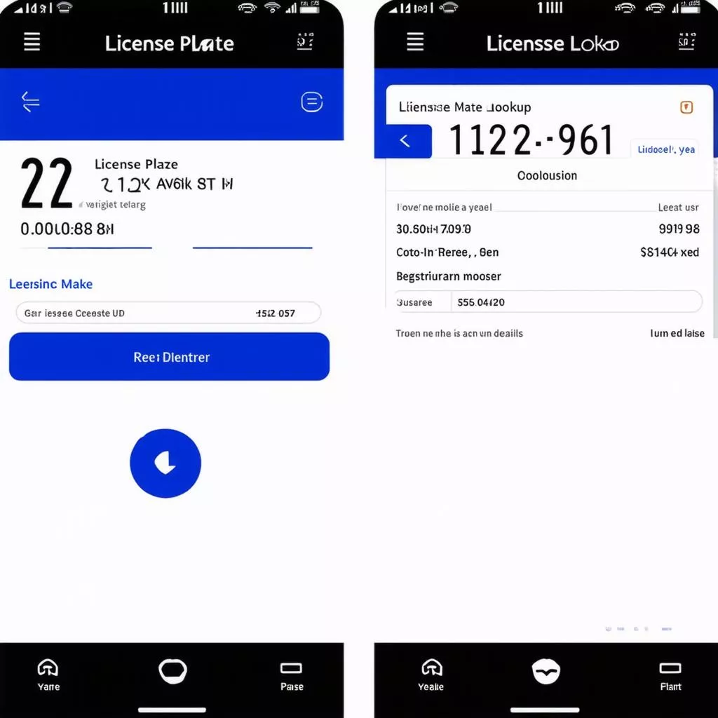 車両ナンバー検索アプリのインターフェース