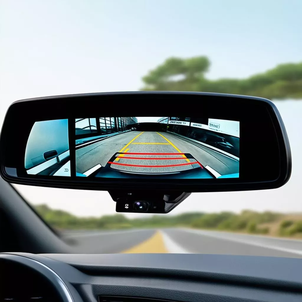 Specchietto retrovisore con telecamera integrata