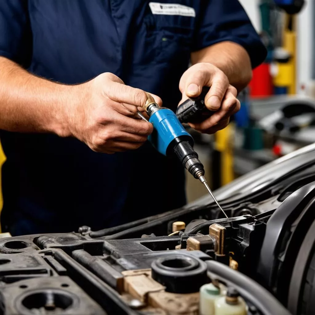 Car plastic welding service at Xe Tai Ha Noi