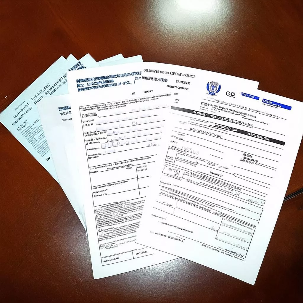 Driver's license application documents