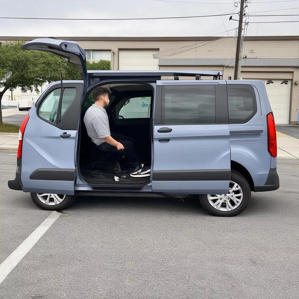 Học viên đang tập lui xe