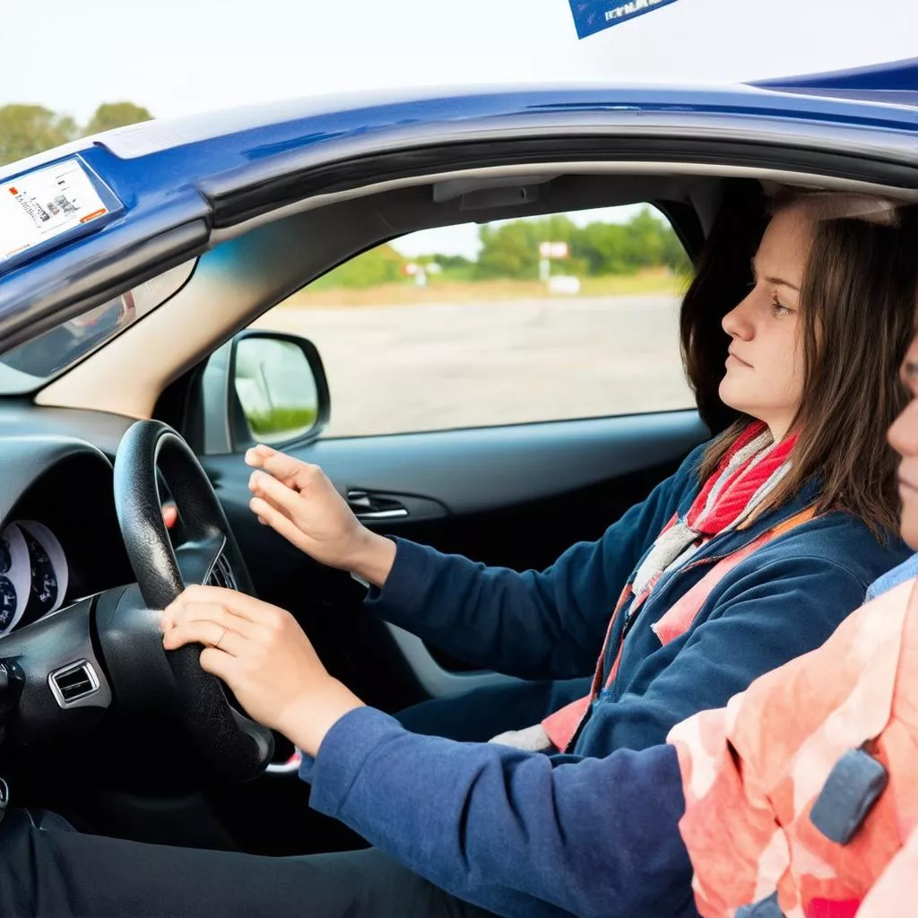 Học viên lái xe thực hành