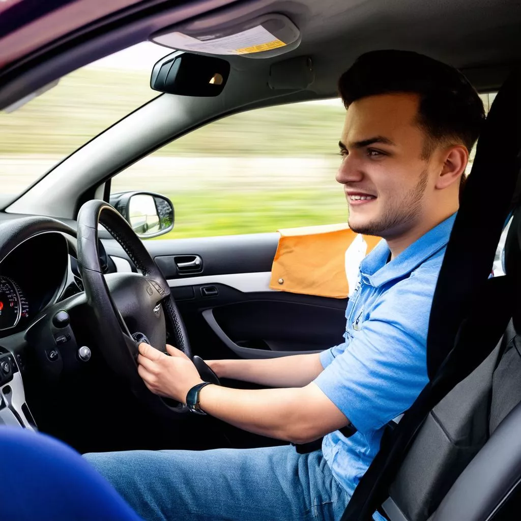 Siswa berlatih mengemudi mobil