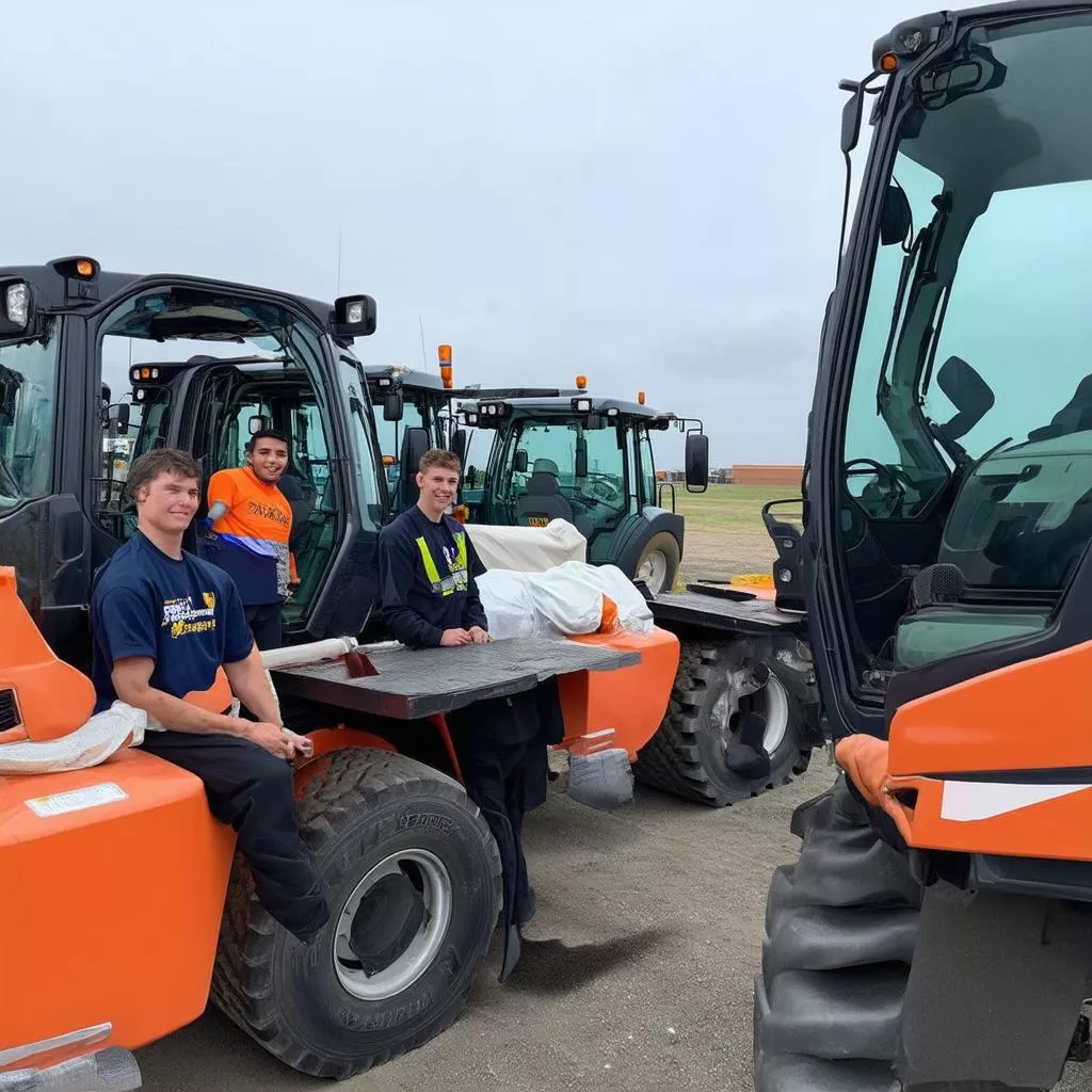 Học viên tập lái xe tải