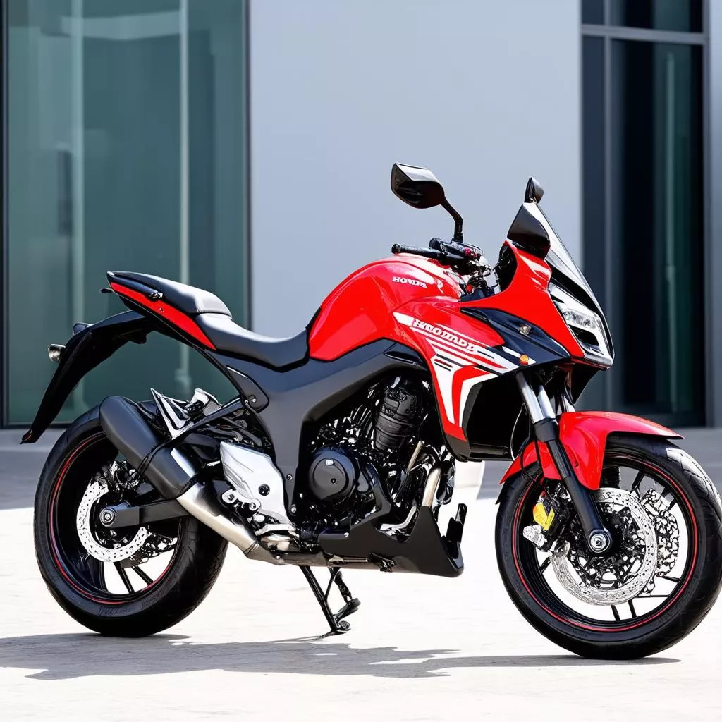 Xe Honda CB150R màu đỏ đen