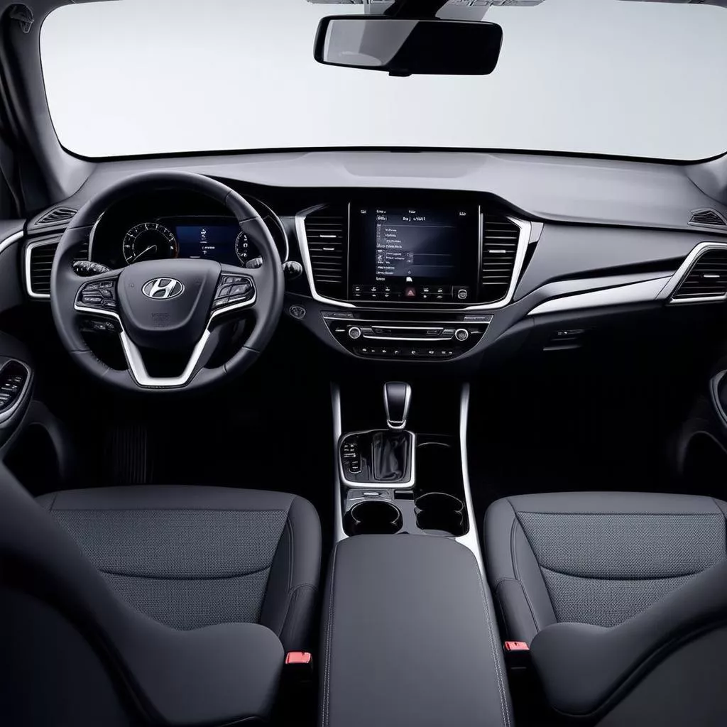 Nội thất Hyundai Santafe 2018