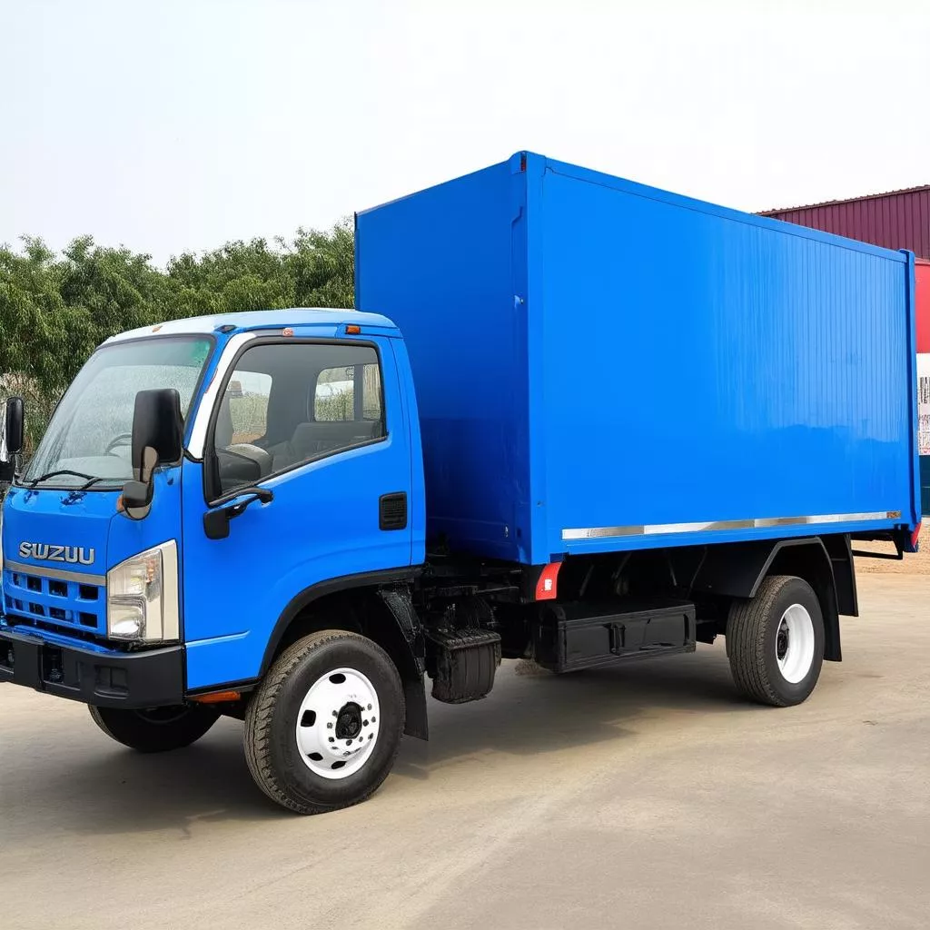 Xe tải Isuzu Forward thùng kín màu xanh