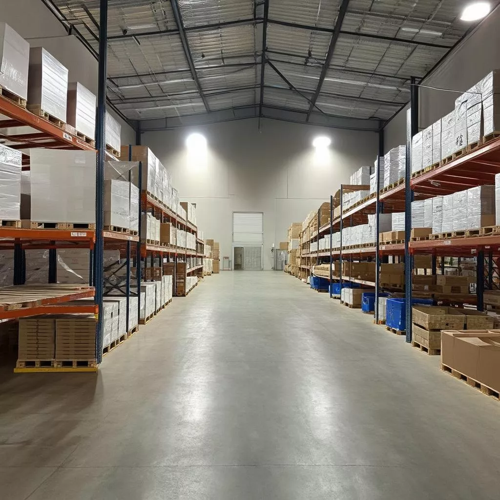 Well-organized warehouse following feng shui principles