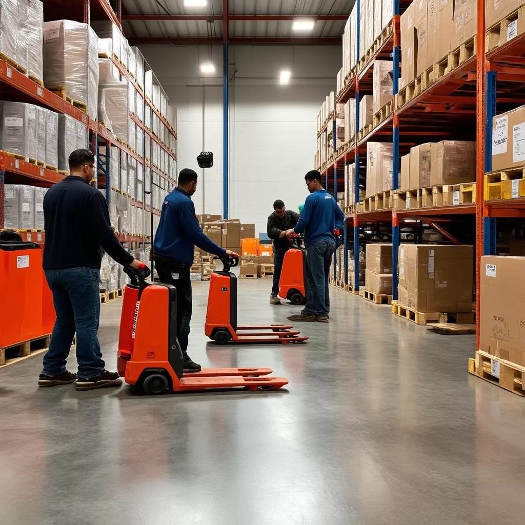 Kho xưởng sử dụng xe nâng tay 1.5 tấn