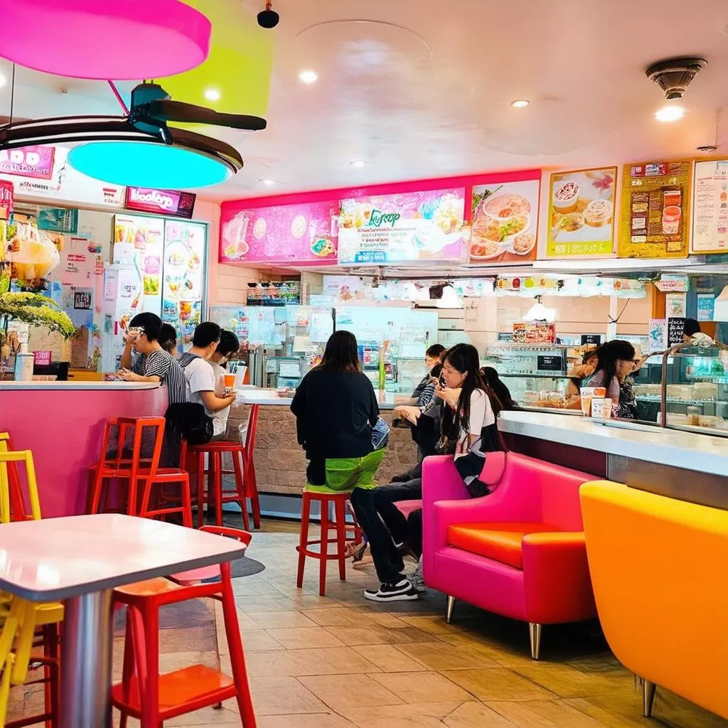 Không gian quán trà sữa Bobapop