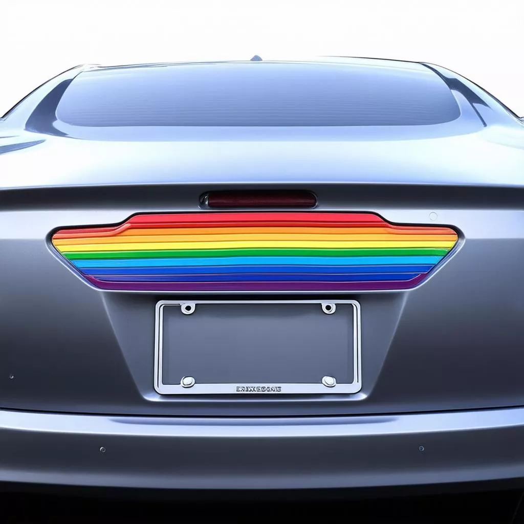 Khung Biển Số Xe Cầu Vồng Inox