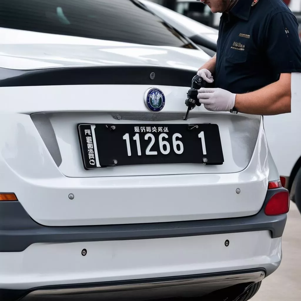 Inspecting a black LED license plate