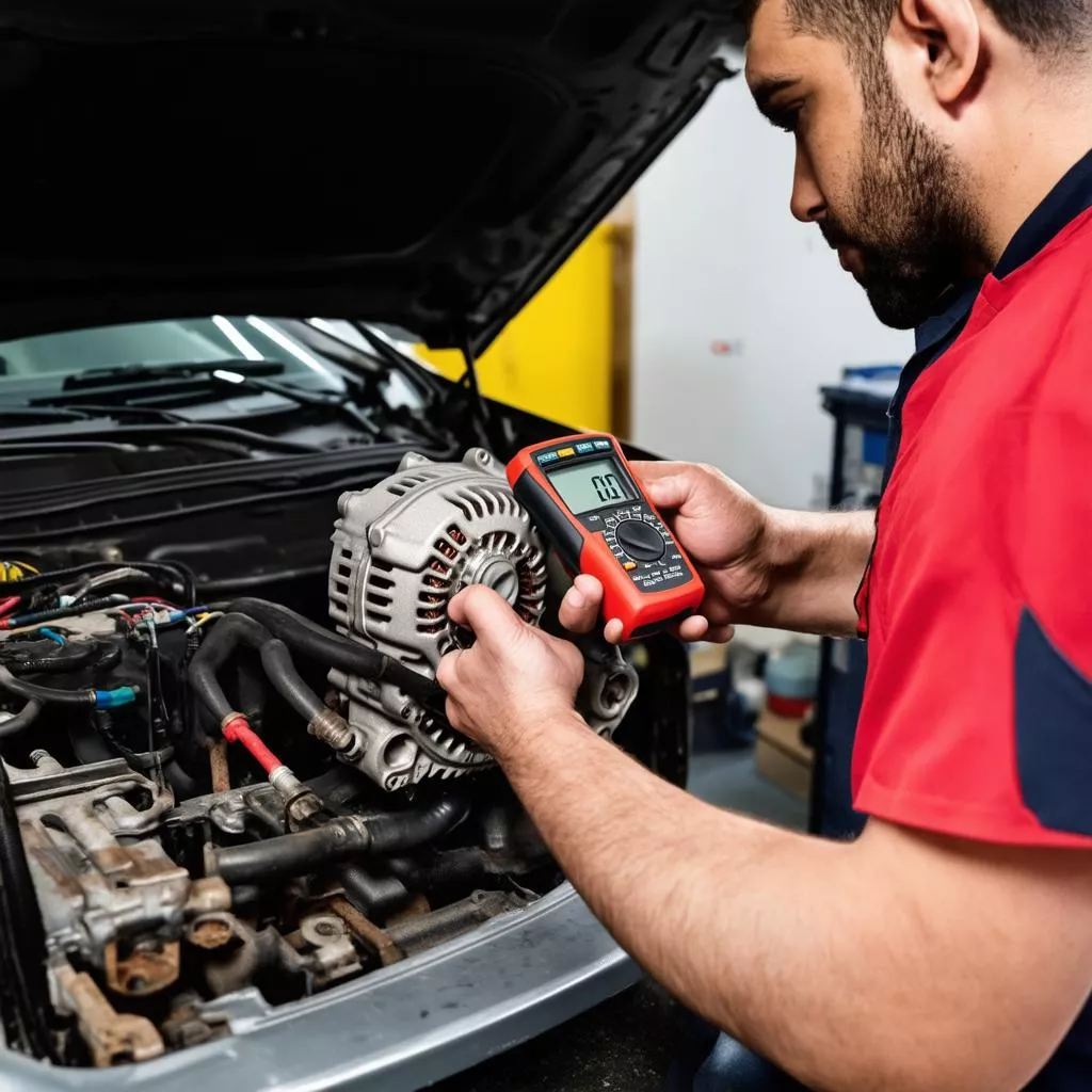 Contrôle des charbons d'un alternateur