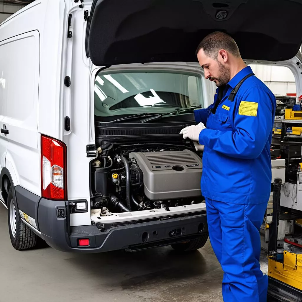 Ford Transit engine inspection