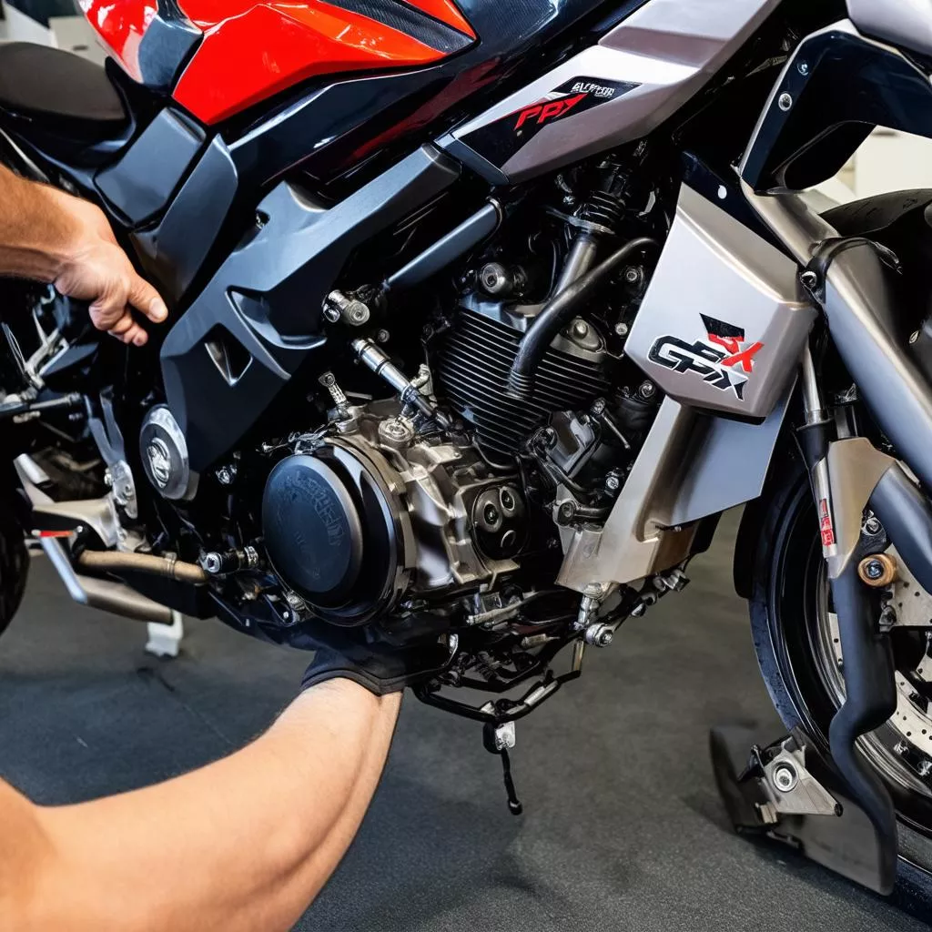 Inspecting the Engine of a Used GPX Demon 150