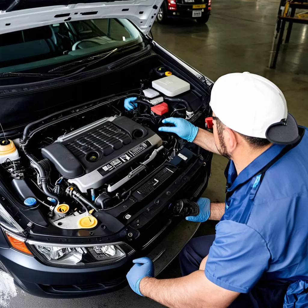 Kia Morning Van engine inspection
