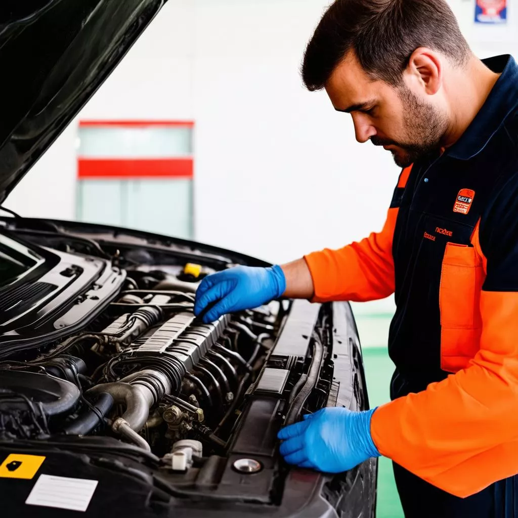 Car engine inspection