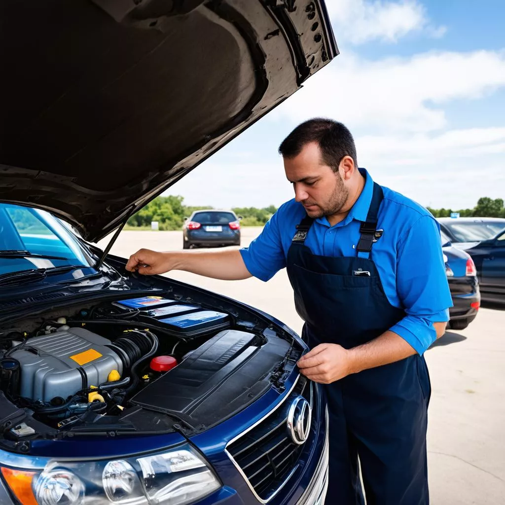 Checking a car engine