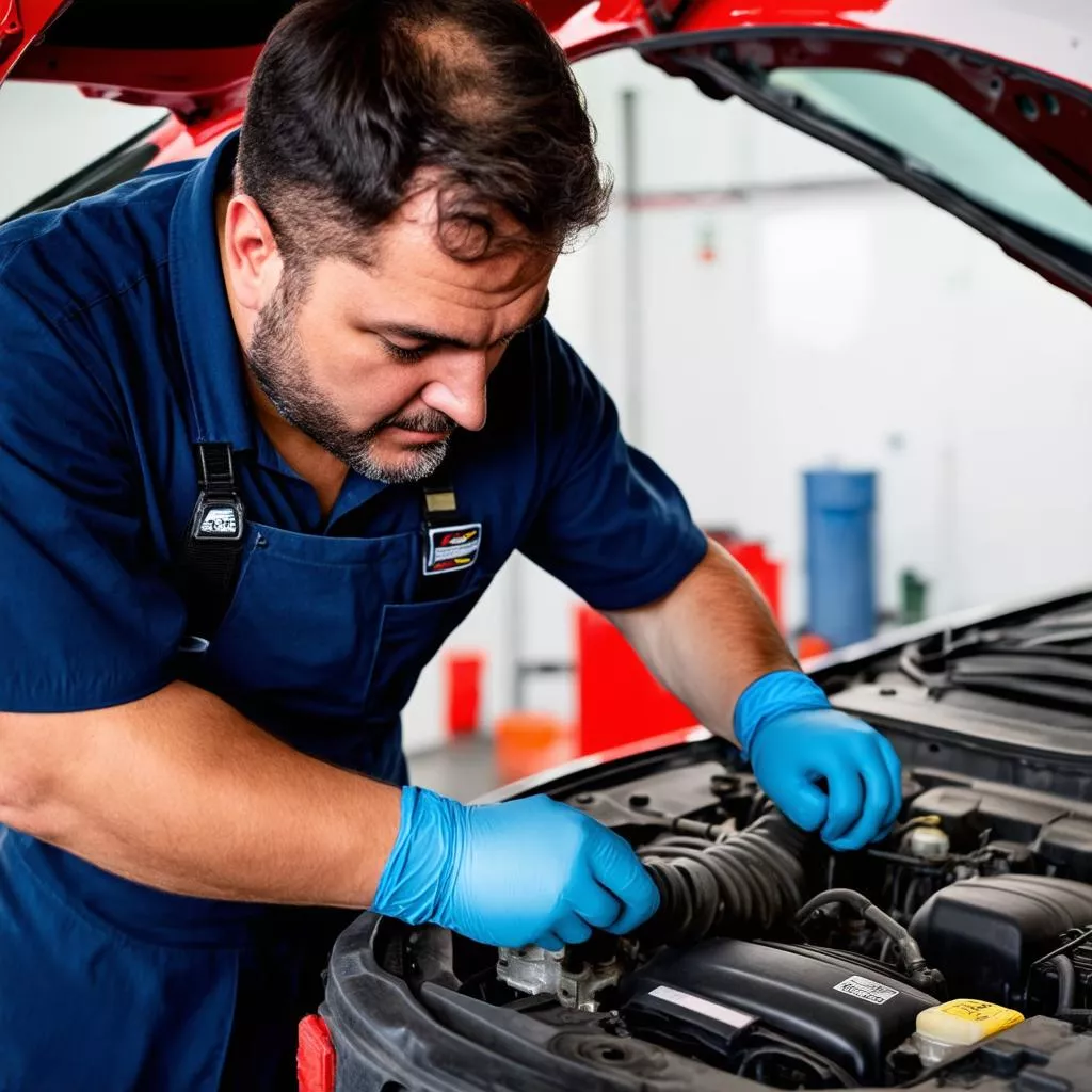 Car engine inspection