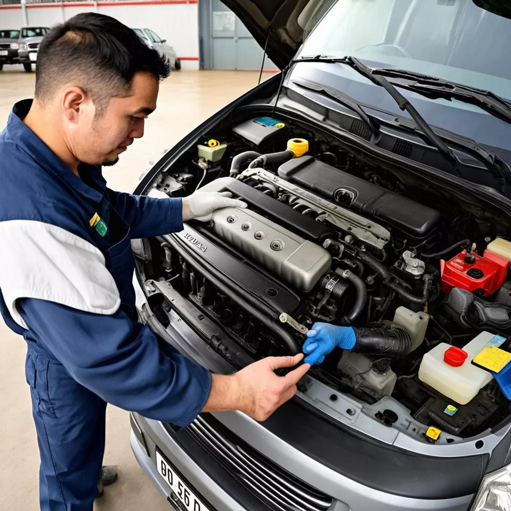 Kiểm tra động cơ Toyota Hiace 2016