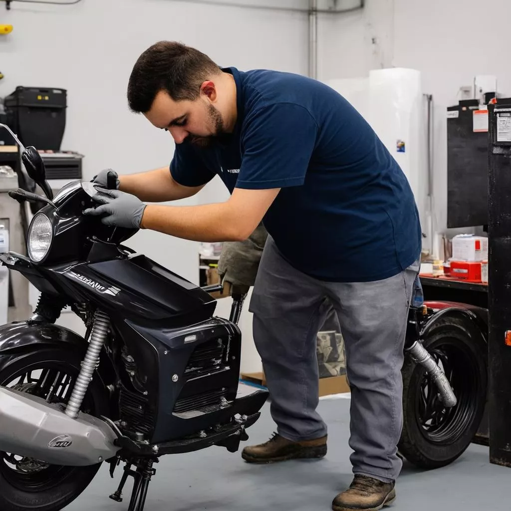 Kiểm tra động cơ xe máy