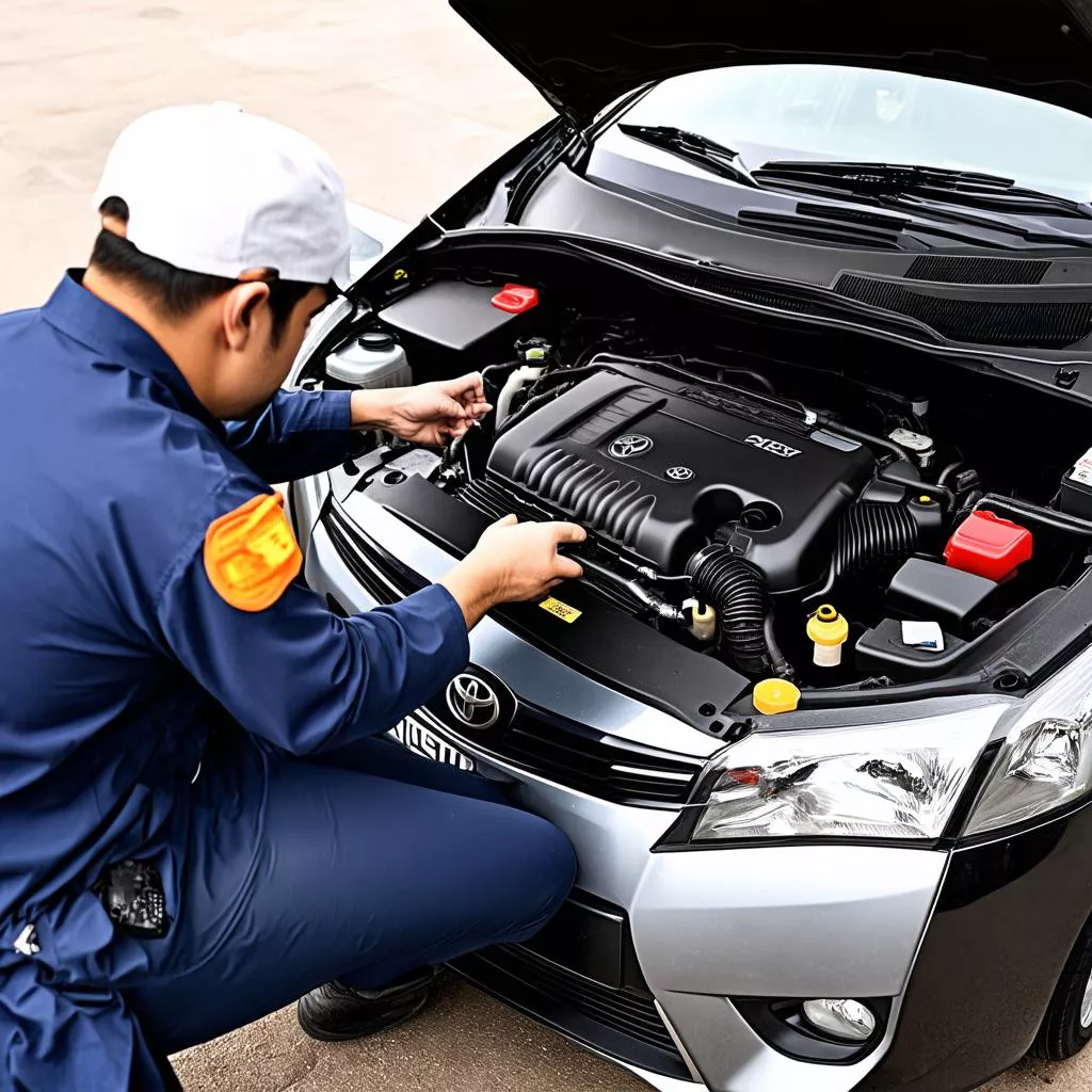 Kiểm tra động cơ xe ô tô Vios cũ