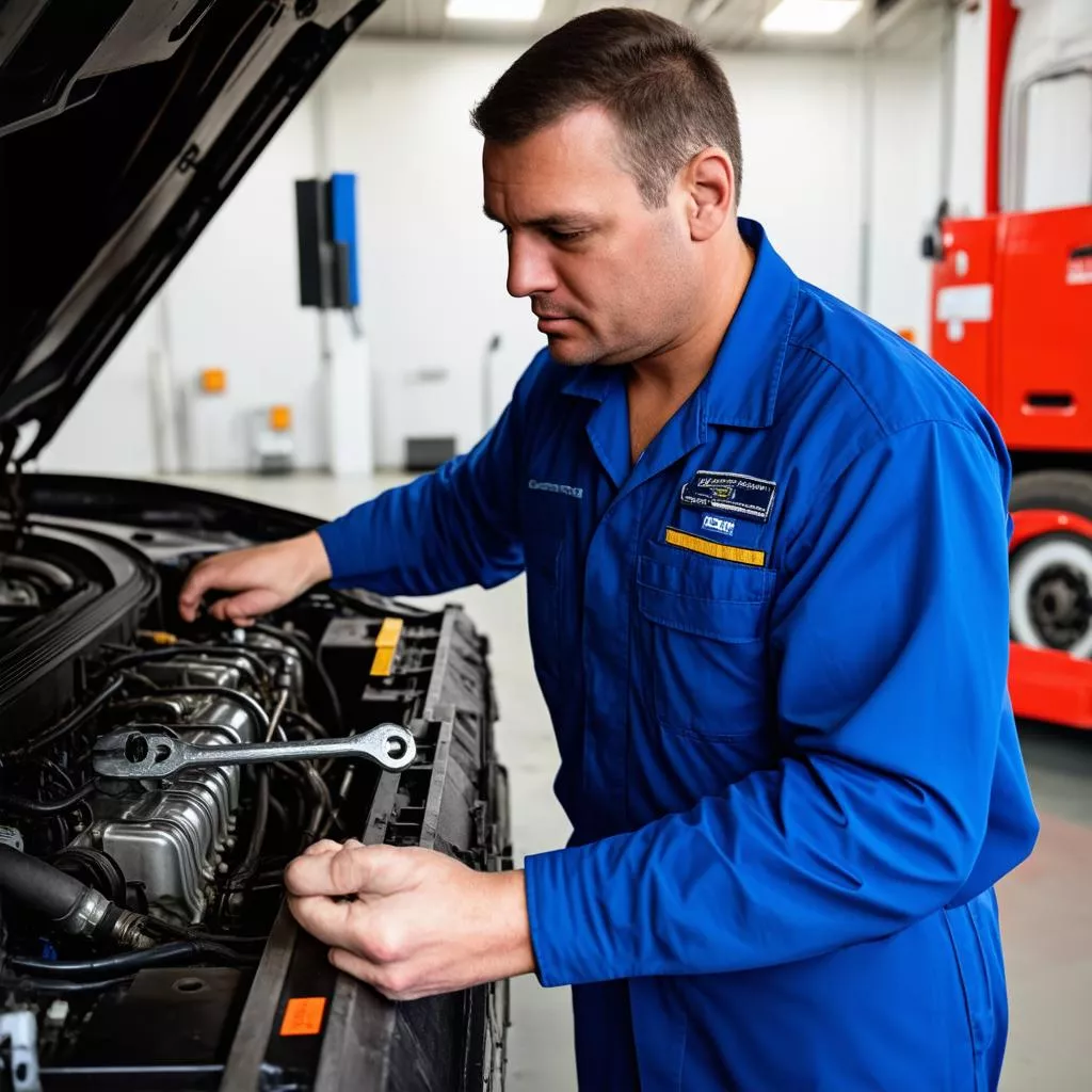 Kiểm tra động cơ xe tải