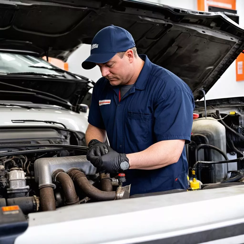 Kiểm tra động cơ xe tải