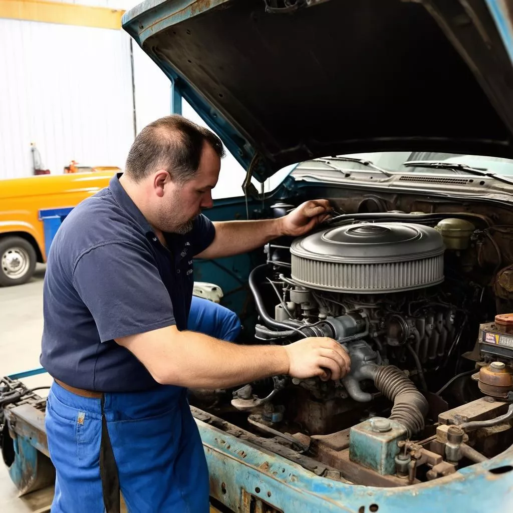 Kiểm tra động cơ xe tải cũ