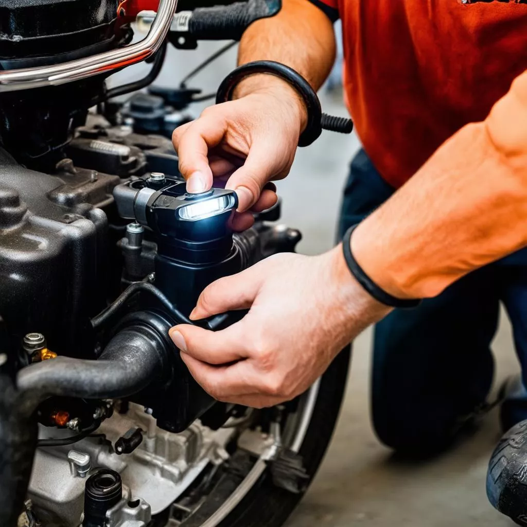 Kiểm tra động cơ xe Vespa LX