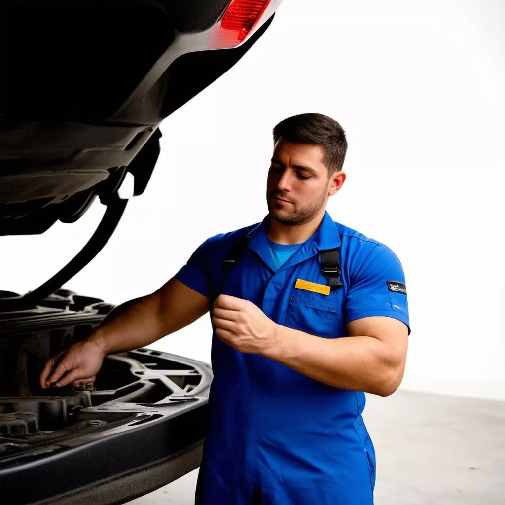 Controllo del pavimento di un'auto