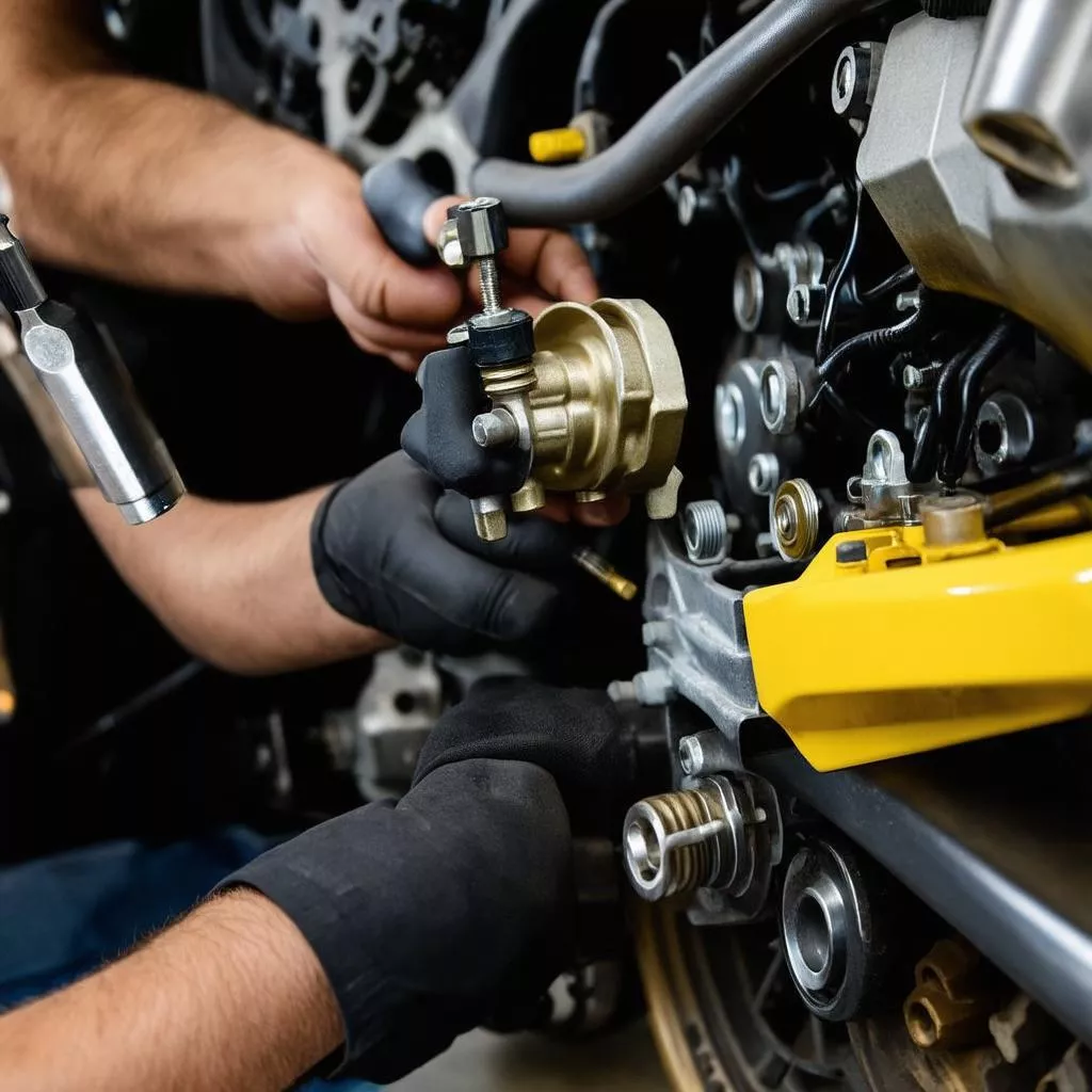 Kiểm tra van bơm xe máy