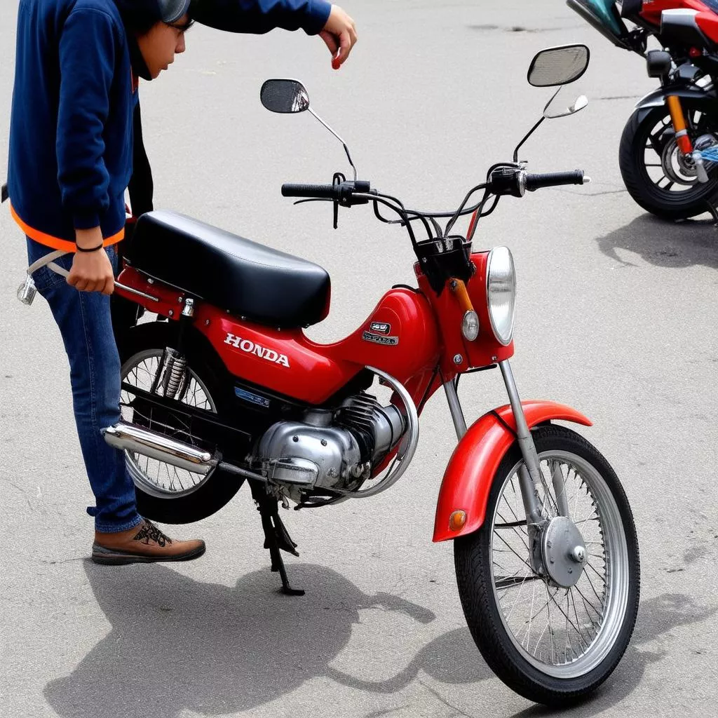 Kiểm tra xe Cub 50 cũ