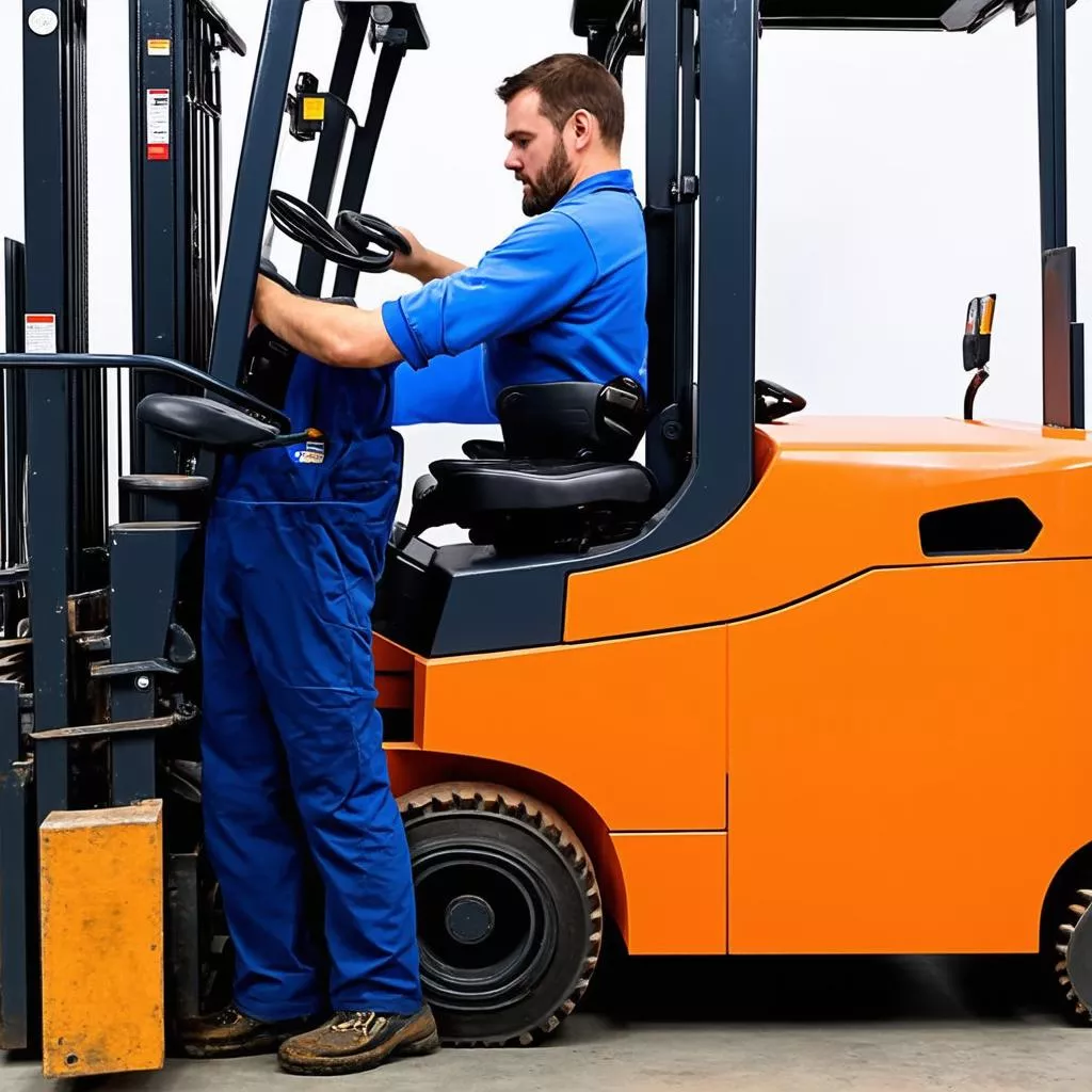 Kiểm tra xe nâng 2 tấn