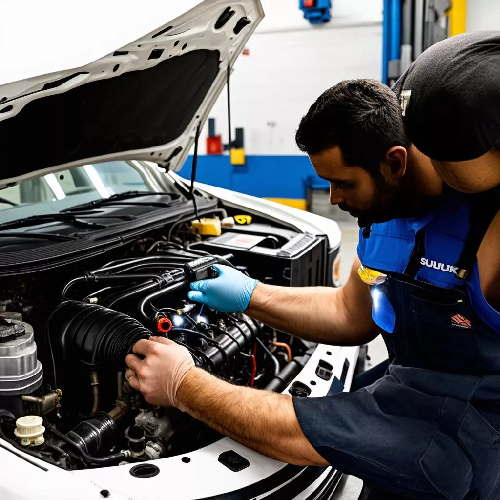 Inspecting a used Suzuki Blind Van