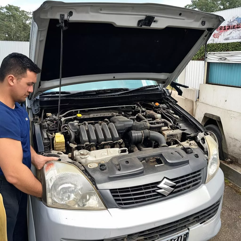 Inspecting a used Suzuki Blind Van