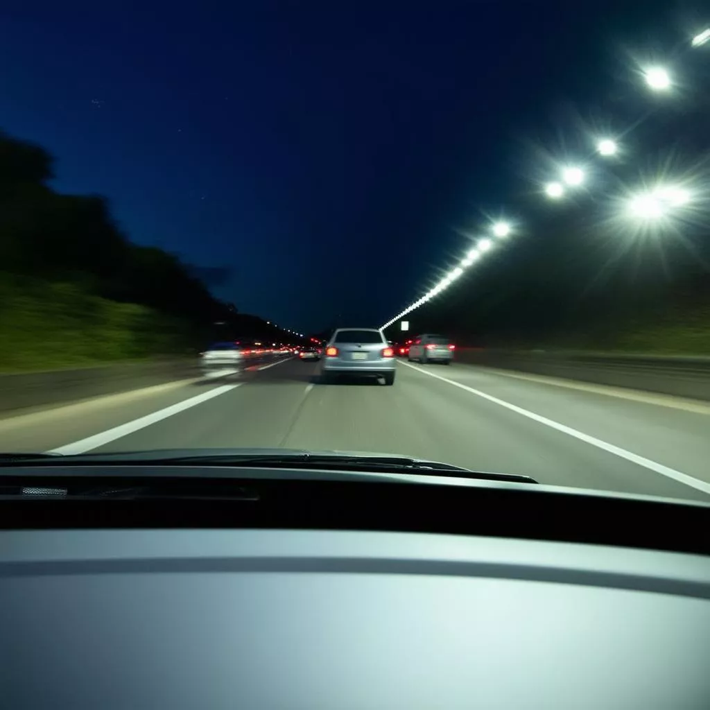 Anti-glare car visor at night