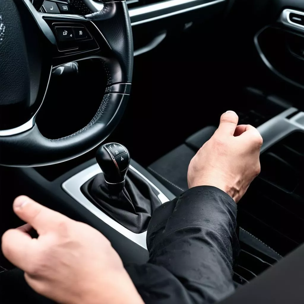 Driving a manual transmission car