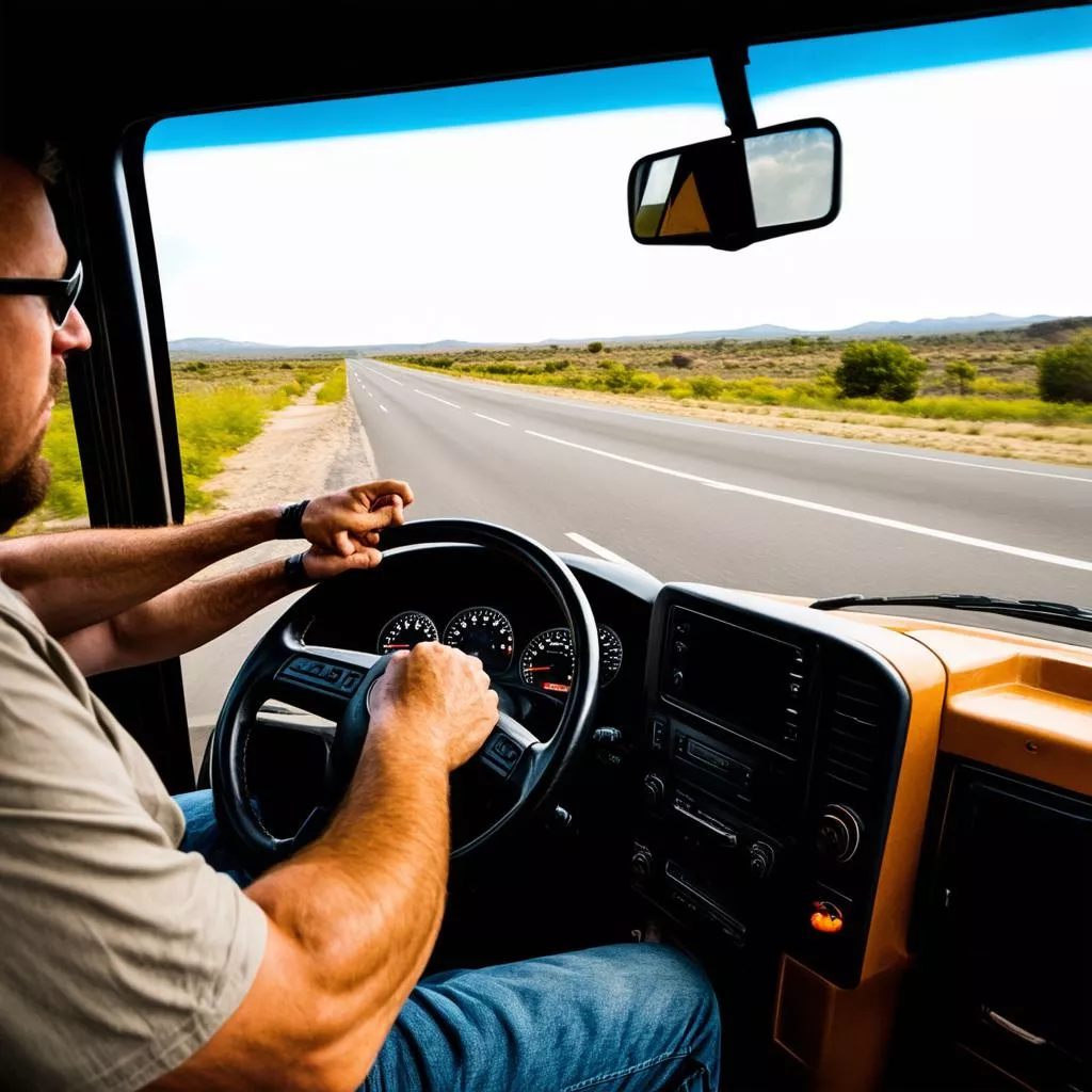Người đàn ông lái xe tải