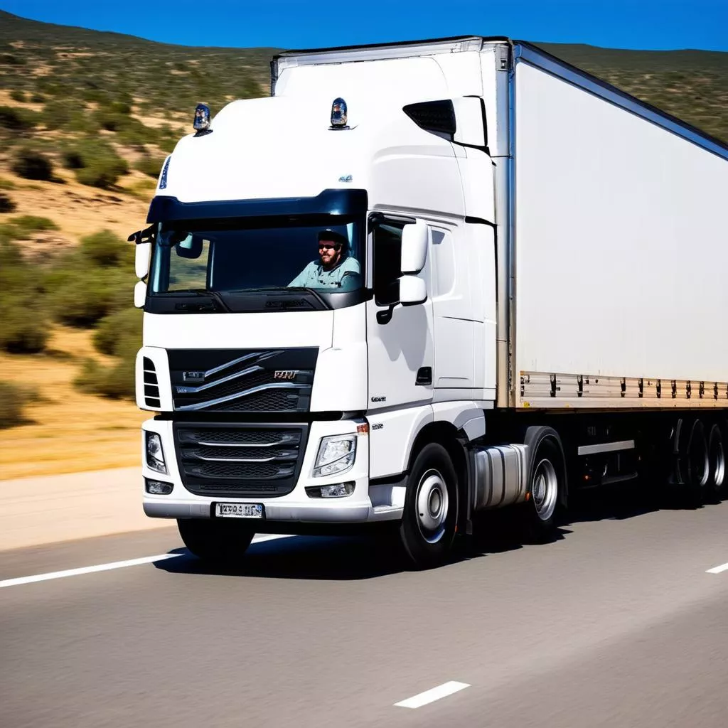 Truck driver driving a truck